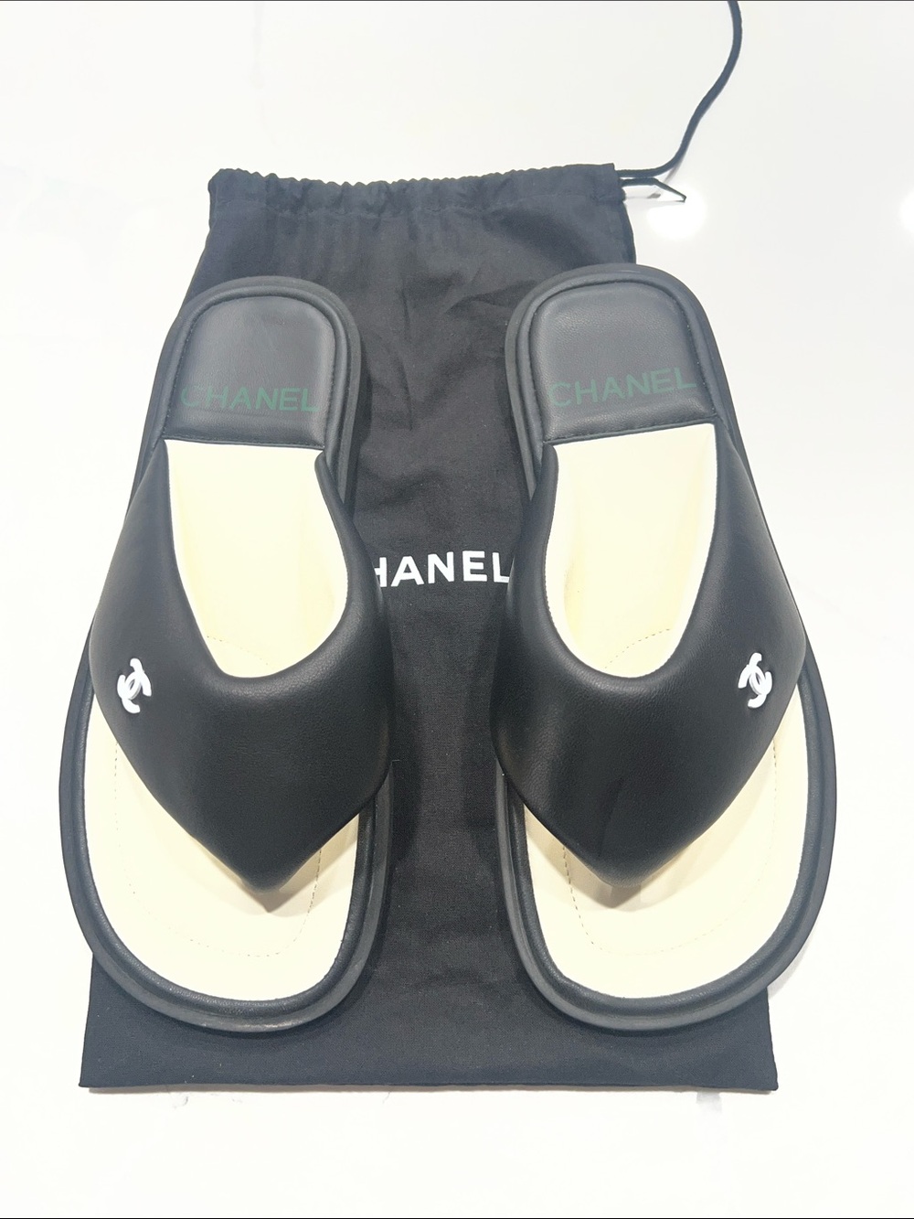 Chanel slides worn one time, excellent condition
